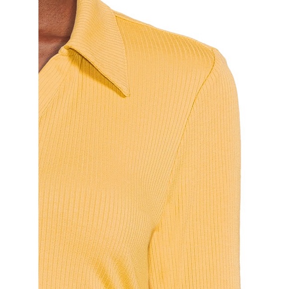 Women’s Ruched Rib Knit LS Top - Picture 3 of 3